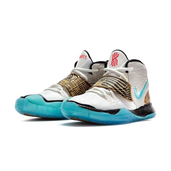 Nike Kyrie 6 CNCPTS Size 5Y = 6.5 Women Sail Light Aqua Metallic Gold CV5572 149
